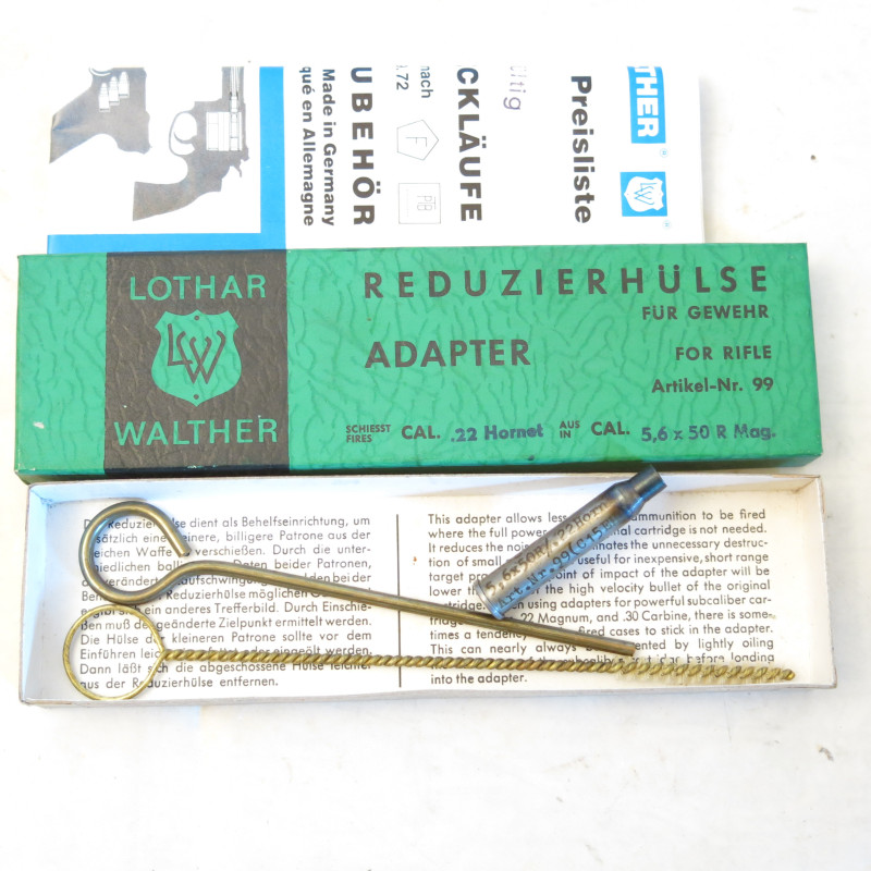 Cartouche reductrice Lothar Walther 5.6 x50 R magnum    en calibre 22 Hornet  ref 14