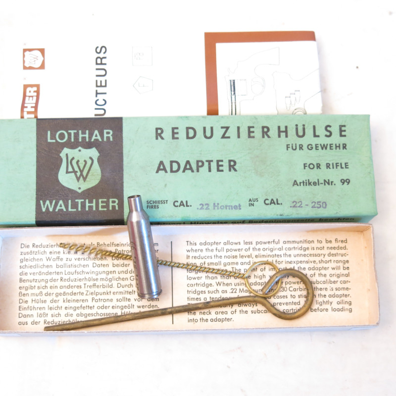 Cartouche reductrice Lothar Walther 22/250 en calibre 22 Hornet  ref 16