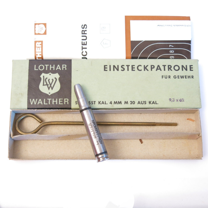 Cartouche reductrice rayé Lothar Walther 9.3 x 62  en calibre 4 mm M 20  ref 19