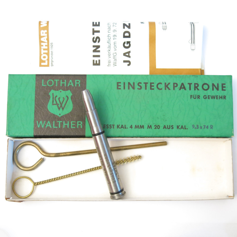 Cartouche reductrice rayé Lothar Walther 9.3 x 74 R  en calibre 4 mm M 20  ref 21