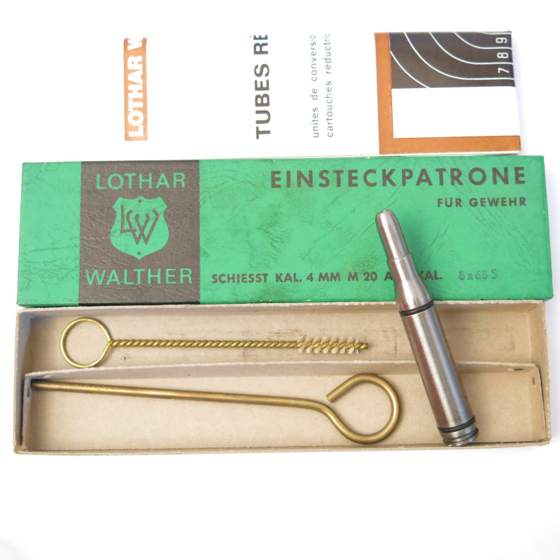 Cartouche reductrice rayé Lothar Walther 8 x 68 S  en calibre 4 mm M 20  ref 25