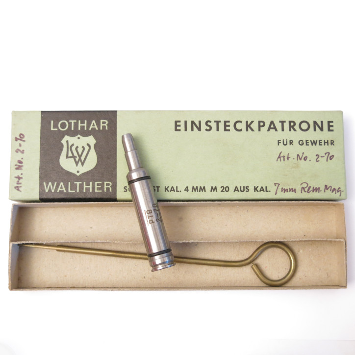 Cartouche reductrice rayé Lothar Walther 7 mm Rem Magnum  en calibre 4 mm M 20  ref 27