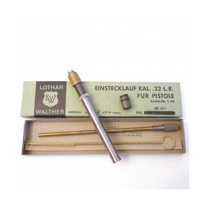 Tube reducteur rayé  Lothar Walther pistolet  calibre 45 ACP en calibre 22 long rifle   ref 41