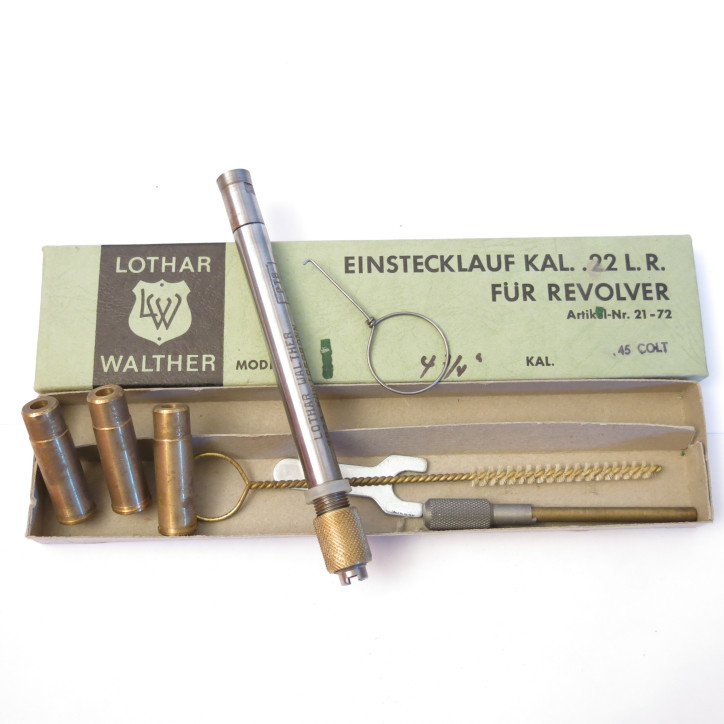 Tube reducteur rayé  Lothar Walther REVOLVER  calibre 45 ACP en calibre 22 long rifle   ref 43