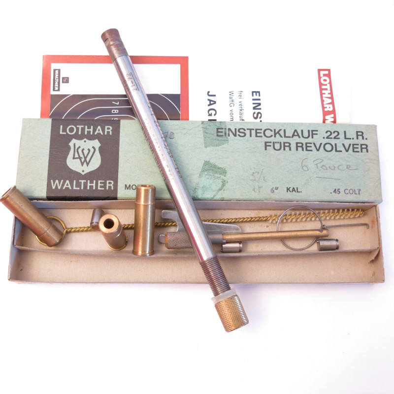 Tube reducteur rayé  Lothar Walther REVOLVER  calibre 45 ACP en calibre 22 long rifle   ref 45