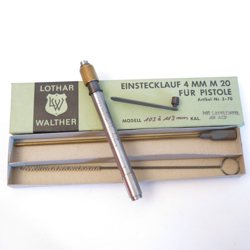 Tube reducteur rayé  Lothar Walther pistolet calibre 45 en 4 mm M20   ref 50
