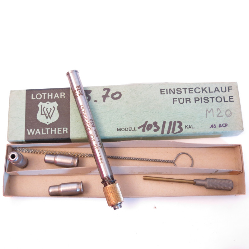 Tube reducteur rayé  Lothar Walther pistolet calibre 45 en 4 mm M20   ref 51