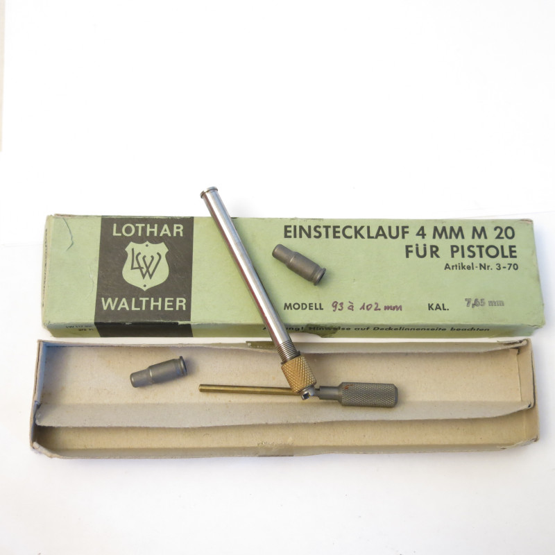 Tube reducteur rayé  Lothar Walther pistolet calibre 7.65  en 4 mm M20   ref 58
