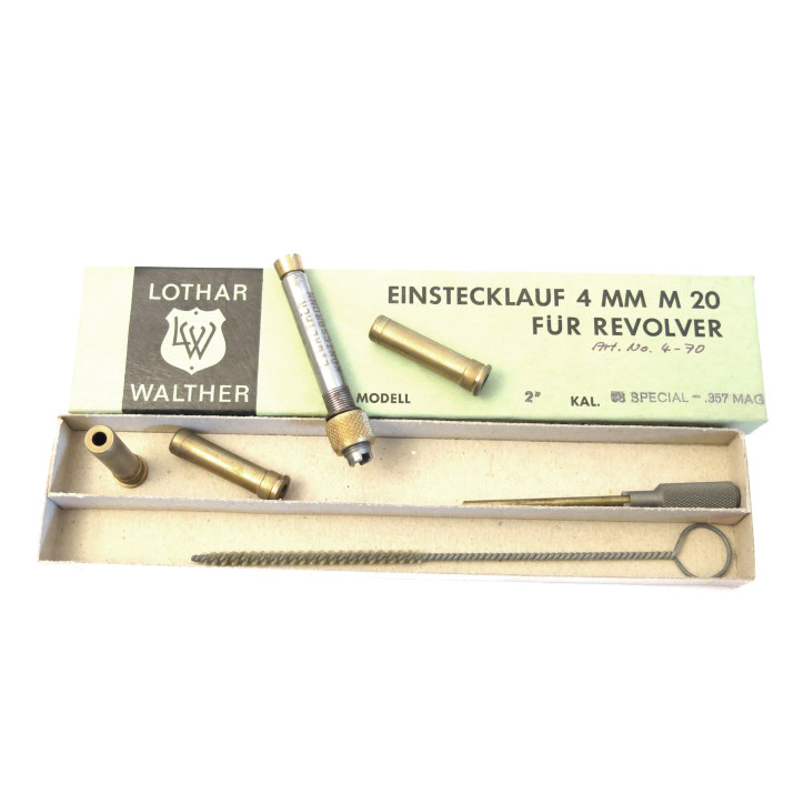Tube reducteur rayé  Lothar Walther revolver calibre 38 ou 357 mag 4 mm M20   ref 60