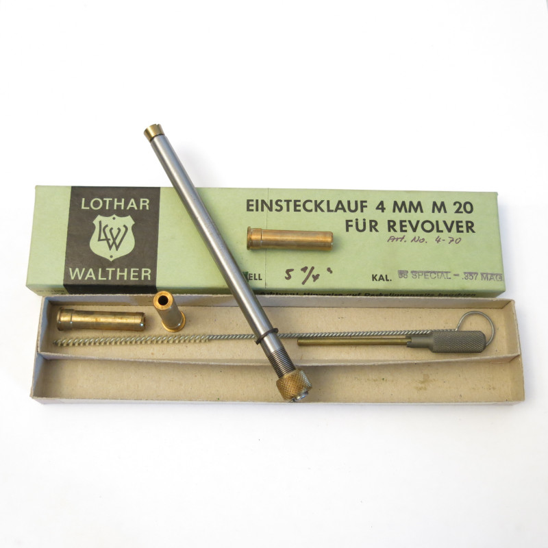 Tube reducteur rayé  Lothar Walther revolver calibre 38 ou 357 mag 4 mm M20   ref 63