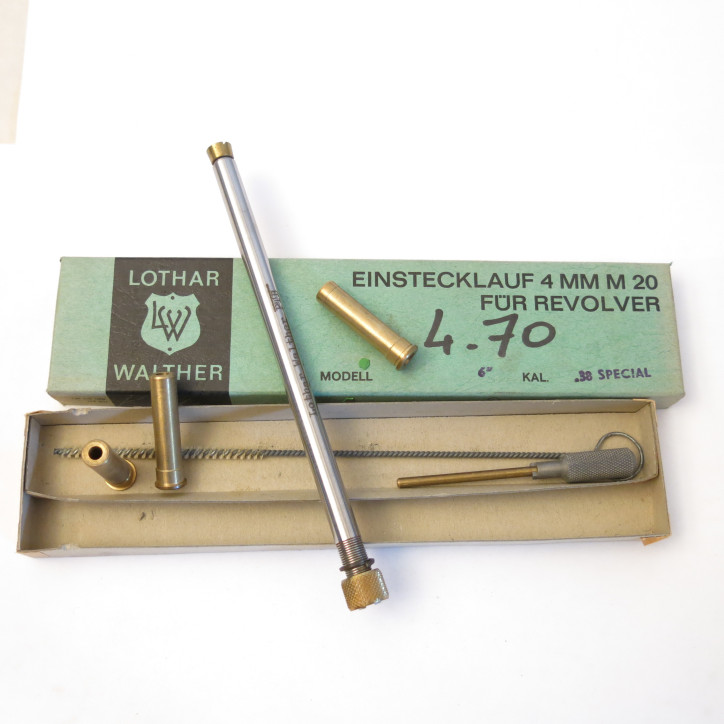 Tube reducteur rayé  Lothar Walther revolver calibre 38 Special pour 4 mm M20   ref 65