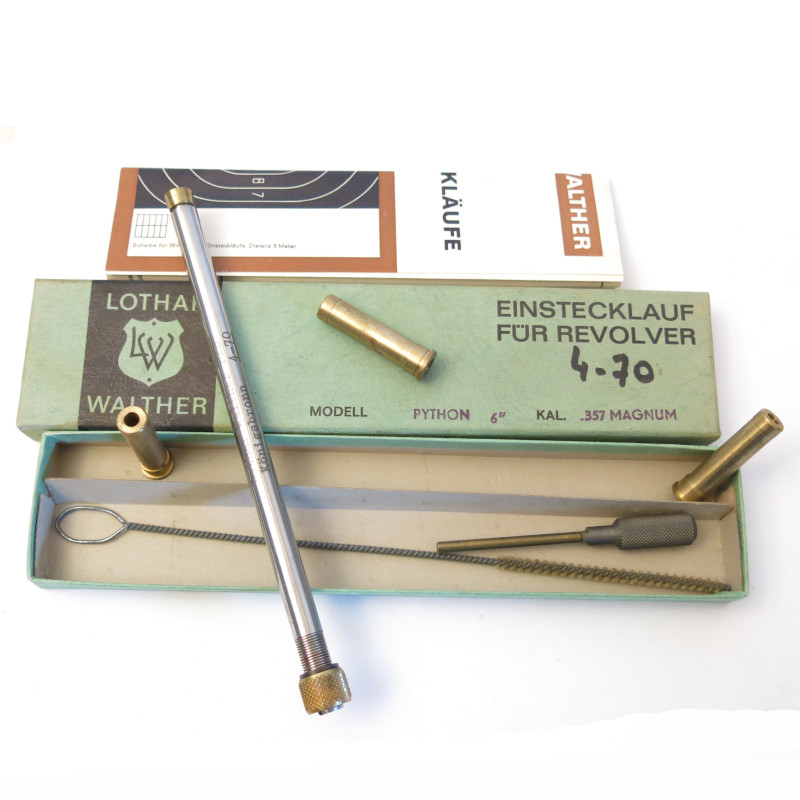 Tube reducteur rayé  Lothar Walther revolver calibre Python 357 mag 4 mm M20   ref 68