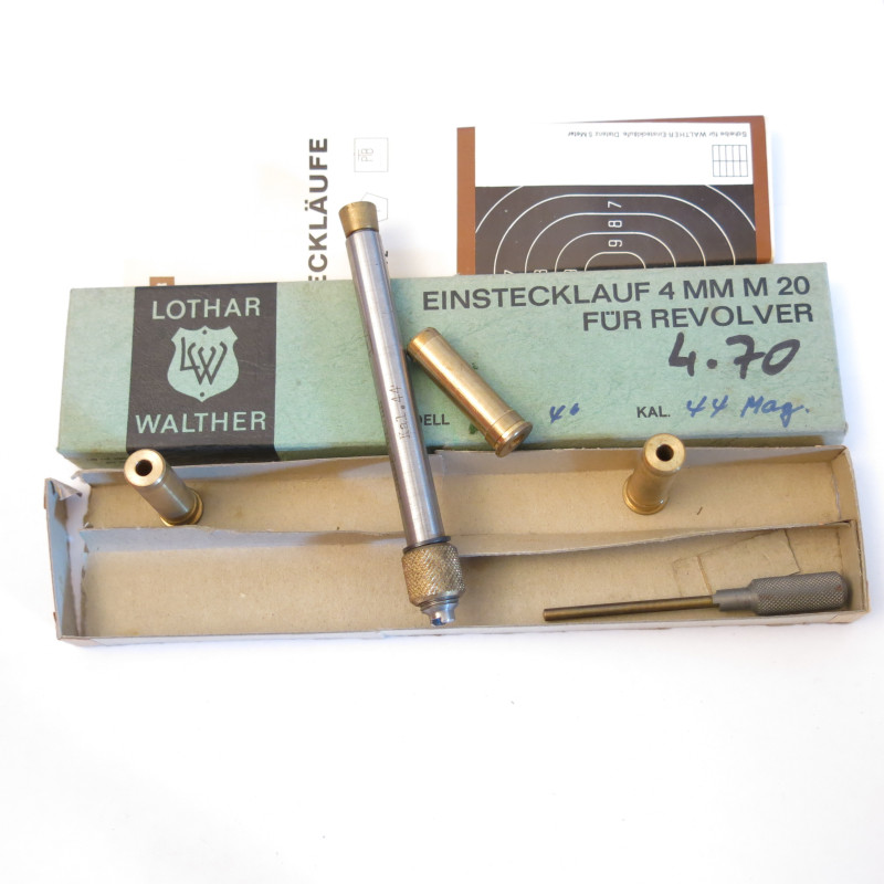 Tube reducteur rayé  Lothar Walther revolver calibre 44 magnum calibre 4 mm M20  ref 72 canon 4 pouces 
