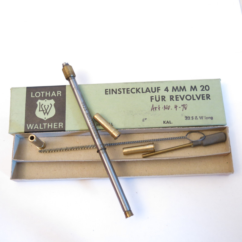 Tube reducteur rayé  Lothar Walther revolver calibre 32 S et W calibre 4 mm M20 ref 73 canon 6 pouces