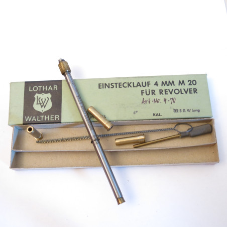 Tube reducteur rayé Lothar Walther revolver calibre 32 S et W calibre 4 mm M20 ref 73 canon 6 pouces