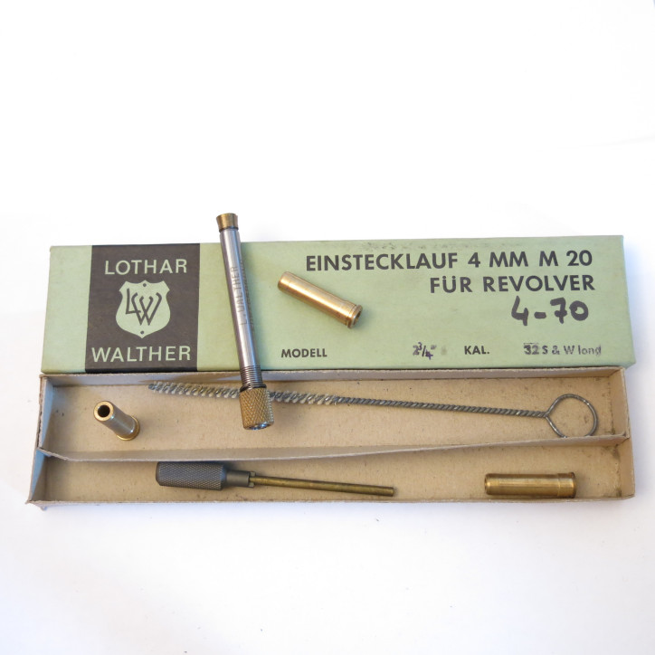 Tube reducteur rayé  Lothar Walther revolver calibre 32 S et W calibre 4 mm M20 ref 74 canon 2 3/4 pouces
