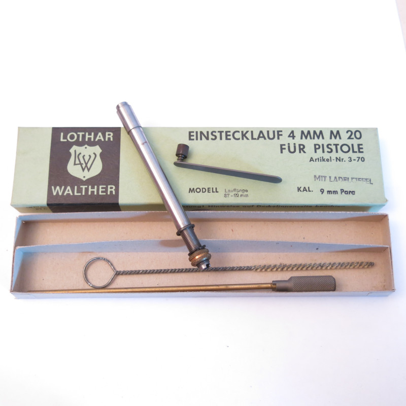 Tube reducteur rayé Lothar Walther pistolet 9 para  calibre 4 mm M20 ref 78 canon 87 a 92 mm