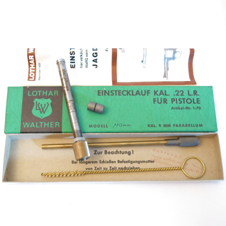 Tube reducteur rayé Lothar Walther pistolet 9 para calibre 22 long rifle ref 84 canon 110 mm