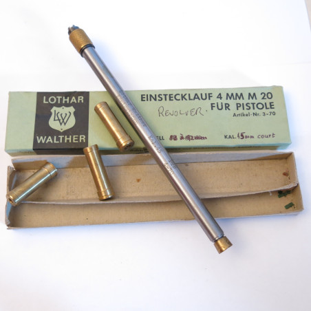 Tube reducteur rayé Lothar Walther revolver calibre 45 en calibre 4 mm M20 ref 86 canon 200 mm