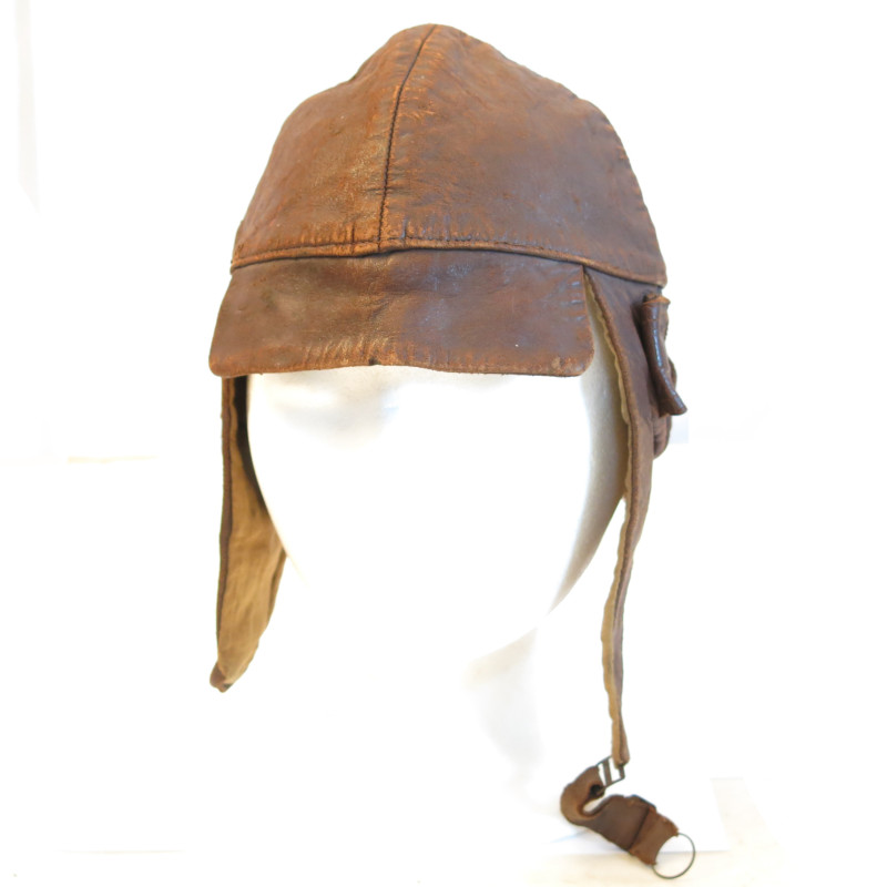 Serre tête cuir original aviateur Français 14/18 Réf ca 147