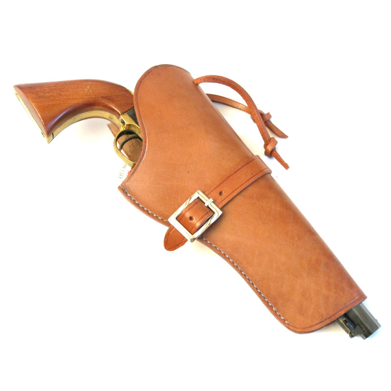 Etui cuir revolver poudre noire type western