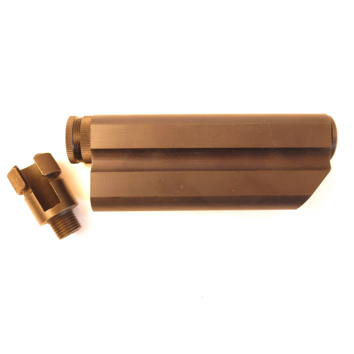 Silencieux plat pour pistolet P08 Luger 22 long rifle avec adaptateur Ref ber21