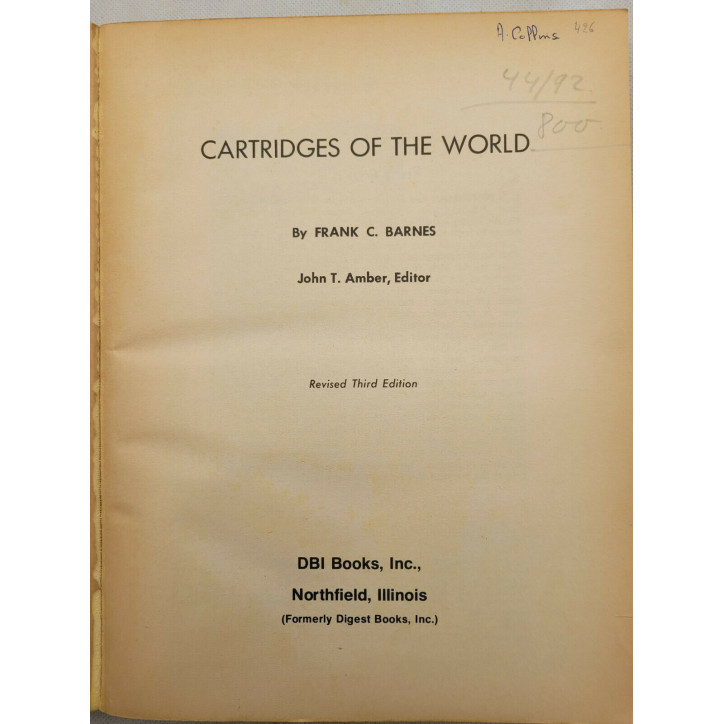 Livre Cartridges of the world Frank C. Barnes et9