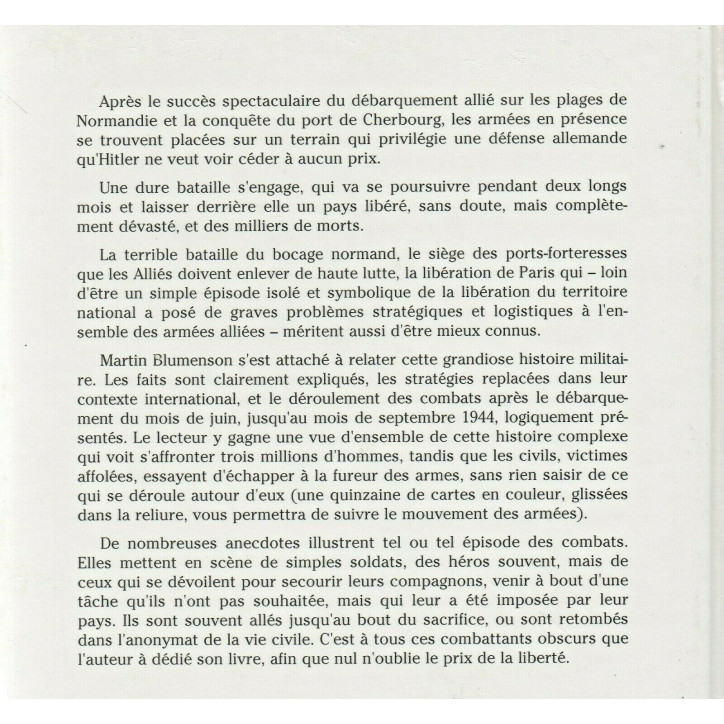 Livre La Libération : L'histoire officielle américaine de M. Blumenson et12