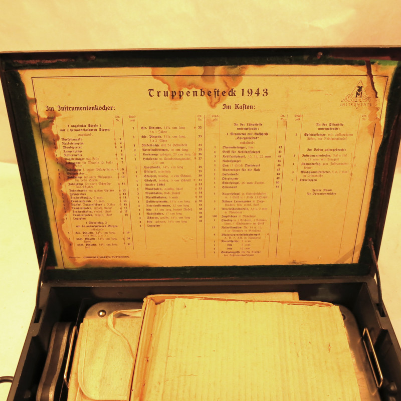Caisse complète Chirurgien Allemand WH 1943 Truppenbesteck 