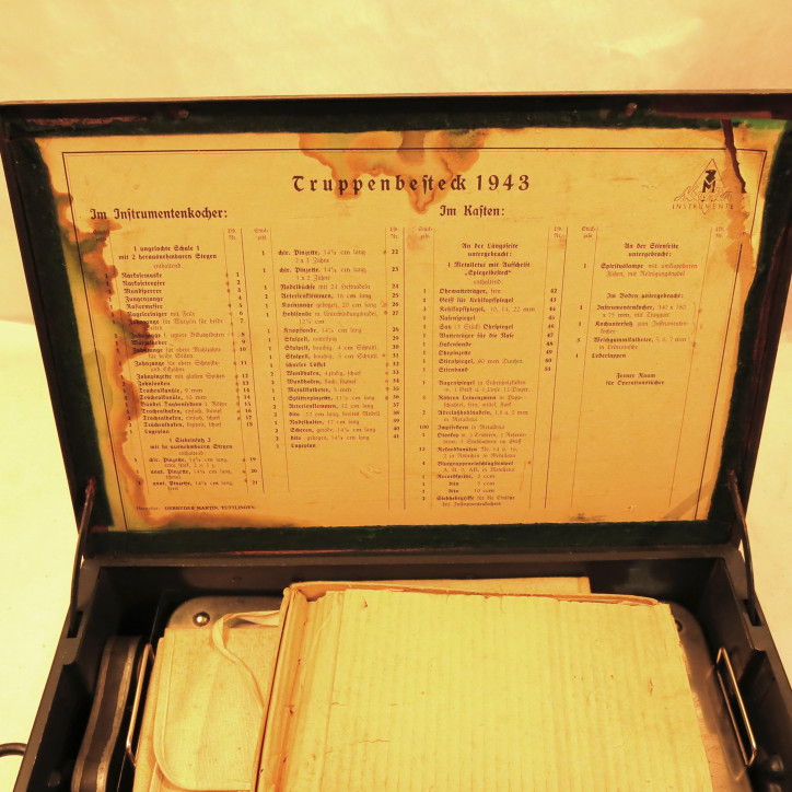 Caisse complète Chirurgien Allemand WH 1943 Truppenbesteck