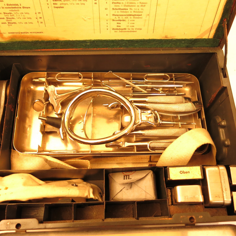 Caisse complète Chirurgien Allemand WH 1943 Truppenbesteck 