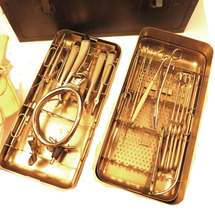 Caisse complète Chirurgien Allemand WH 1943 Truppenbesteck
