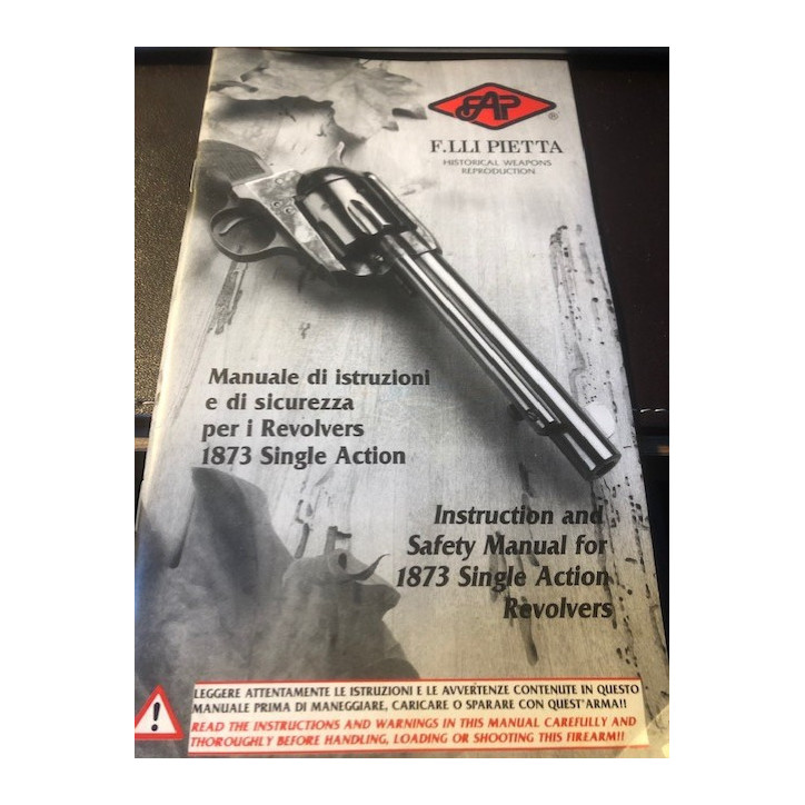 Instruction and safety Manual for 1873 Single Action Revolvers, Pietta, et16