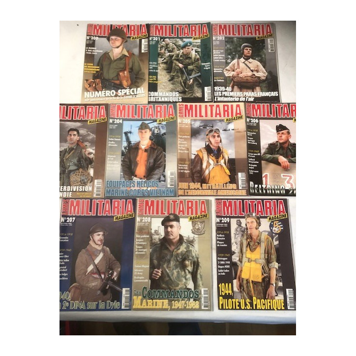 Pack Magazines Armes Militaria du No 200 à 209 et19