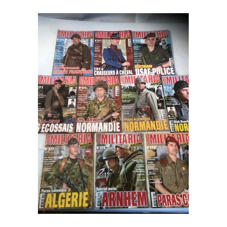 Pack Magazines Armes Militaria du No 270 à 279 et19