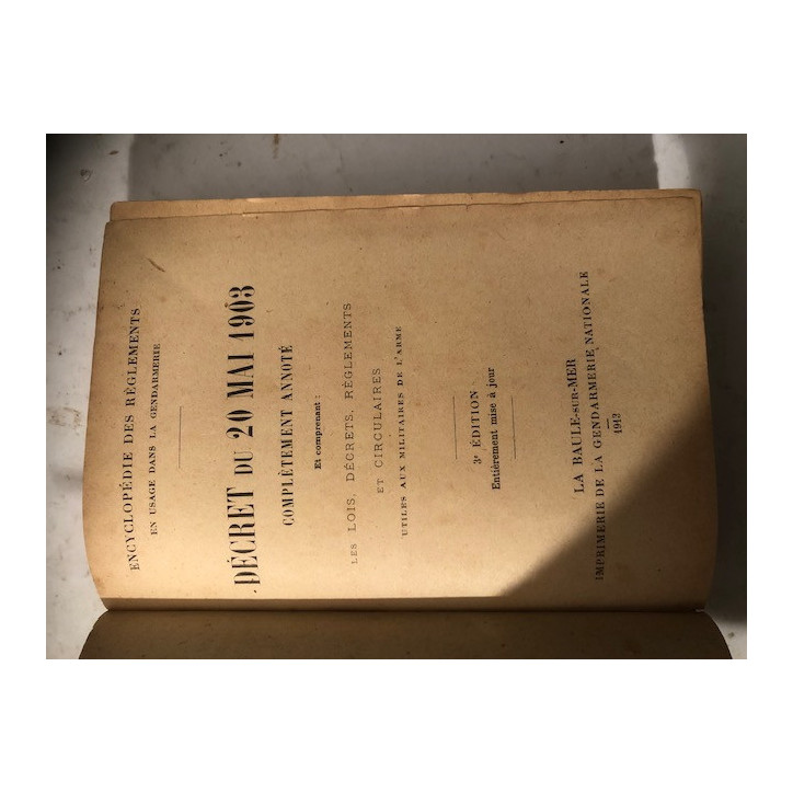 Décret du 20 mai 1903 lois, décrets, circulaires intéressant les militaires de l'armée et18