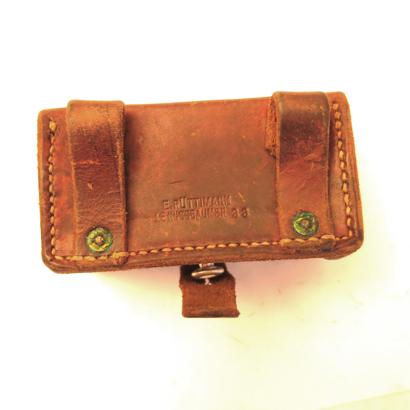 Pochette cuir nue de nettoyage Suisse Luger P08 ref cu558