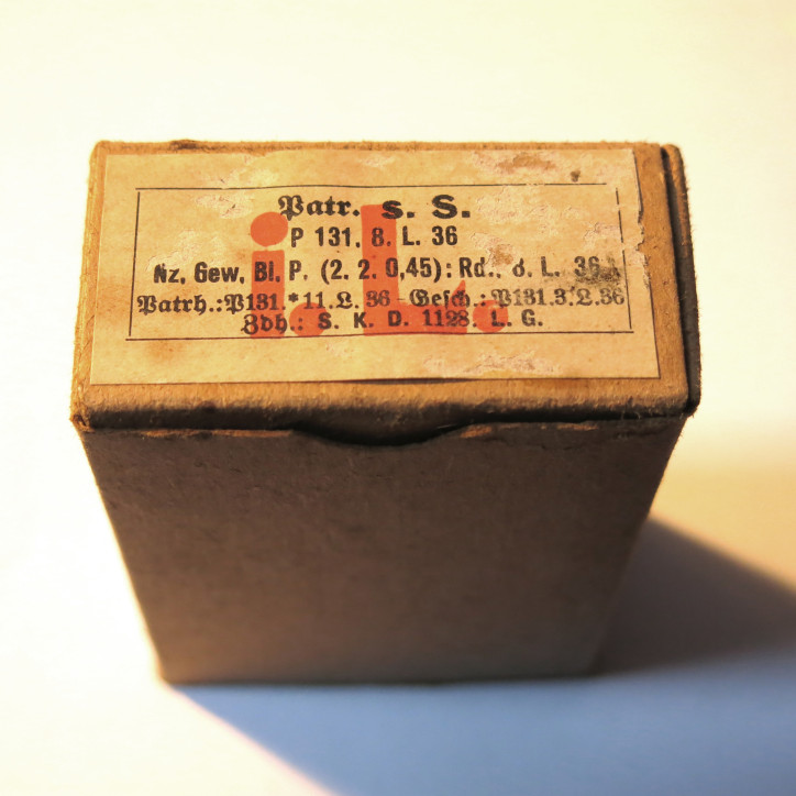 Boite vide Mauser 7.92 SS balle lourde P131 1936 ref C23