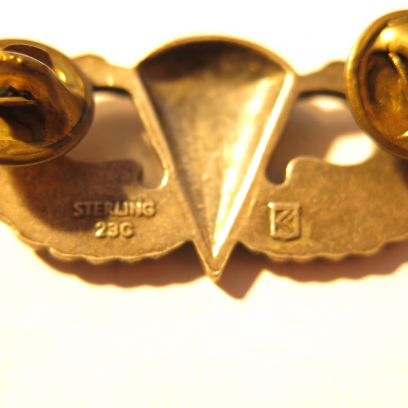 Brevet de parachutiste métal US sterling ref 33 bo 4