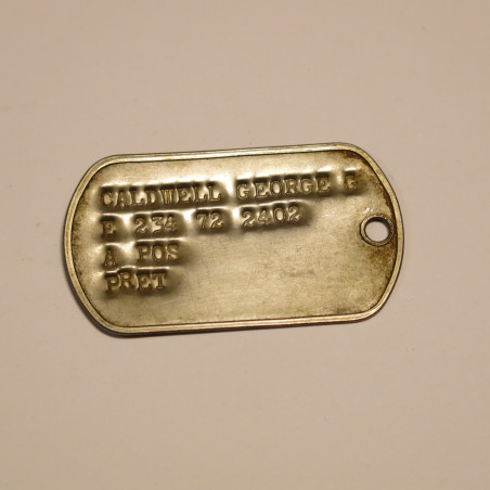 Plaque d'identité US army Vietnam  Caldwell George ref bo20 