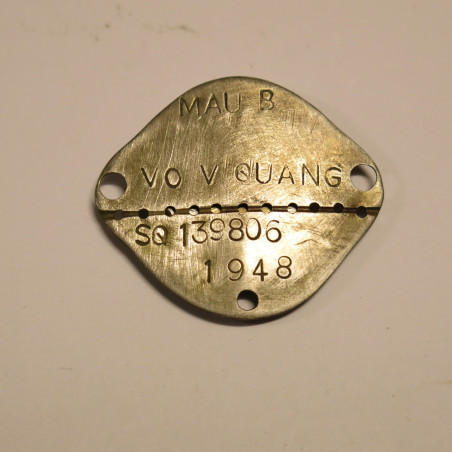 Plaque d'identité suppletif Vietnamien Indo matri 139806 ref bo38