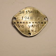 Plaque d'identité suppletif Vietnamien Indo matri 139806 ref bo38