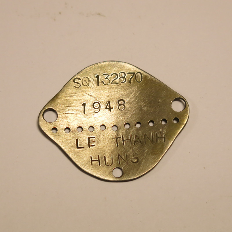 Plaque d'identité suppletif Vietnamien Indo matri 132870  ref bo38 