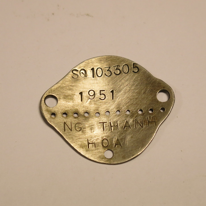 Plaque d'identité suppletif Vietnamien Indo matri 103305  ref bo38 