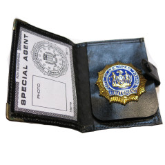 Plaque police New york Lieutenant avec porte cuir ref bo99