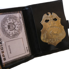 Plaque police Bureau indian affaires avec cuir ref bo 98