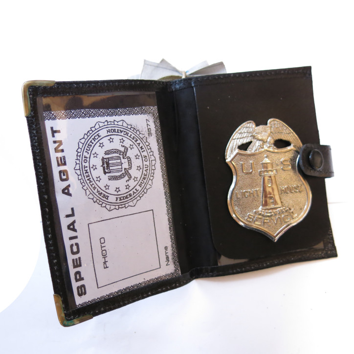 Plaque police light house service  avec cuir bo 104