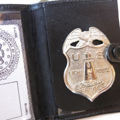 Plaque police light house service avec cuir bo 104