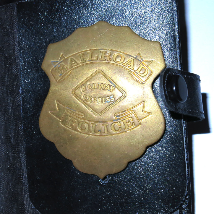 Plaque police Railroad rail way express avec cuir ref bo 104