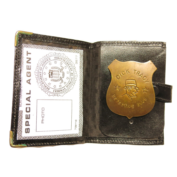 Plaque police Dick Tracy detective avec cuir ref bo 104 